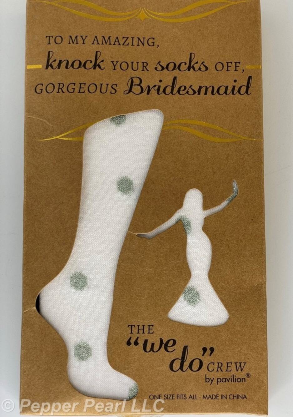 Bridesmaid Gift Socks Knock Your Socks Off Gorgeous One Size Hand Made Polka Dot